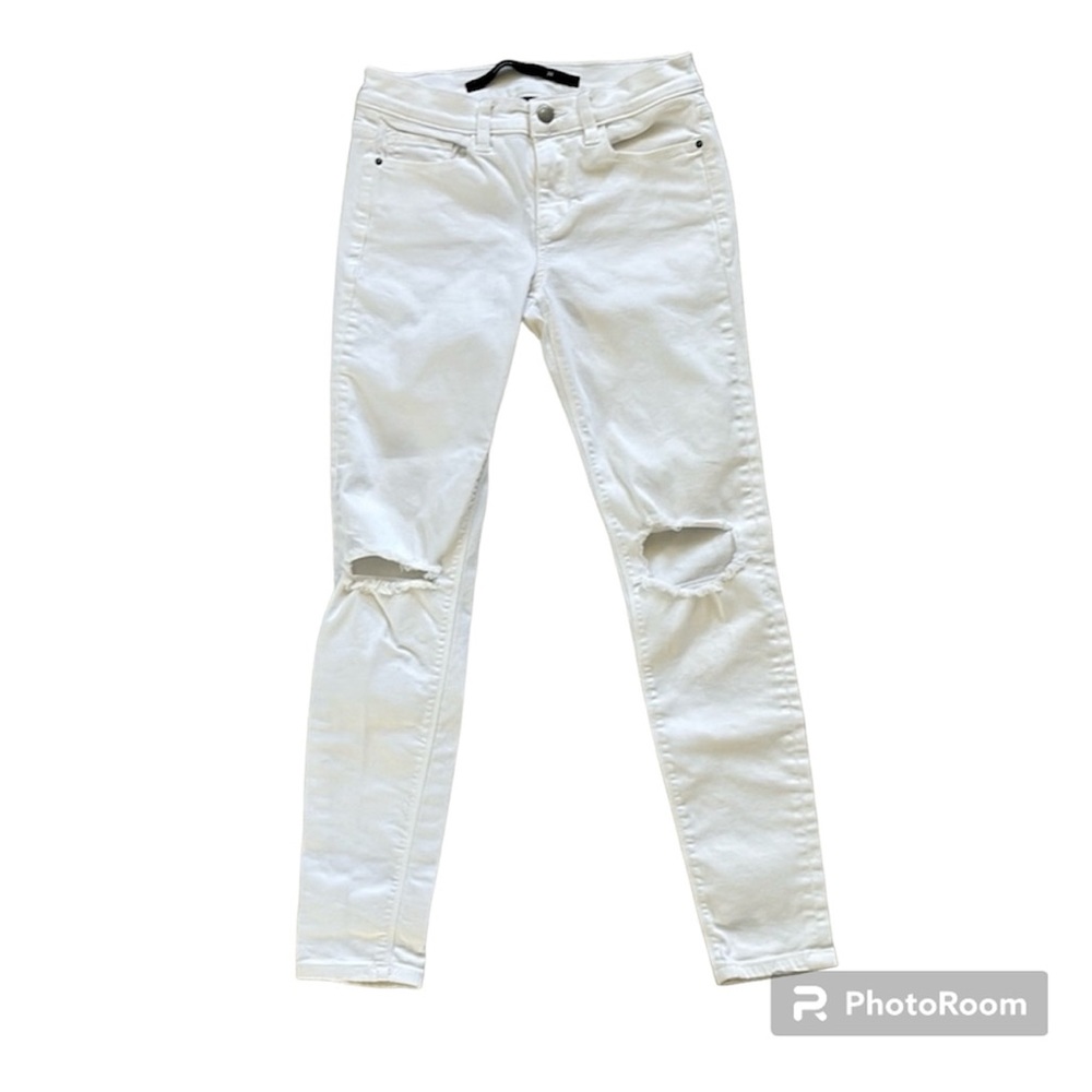 Harper White Distressed Denim Jeans With Pockets Size 26